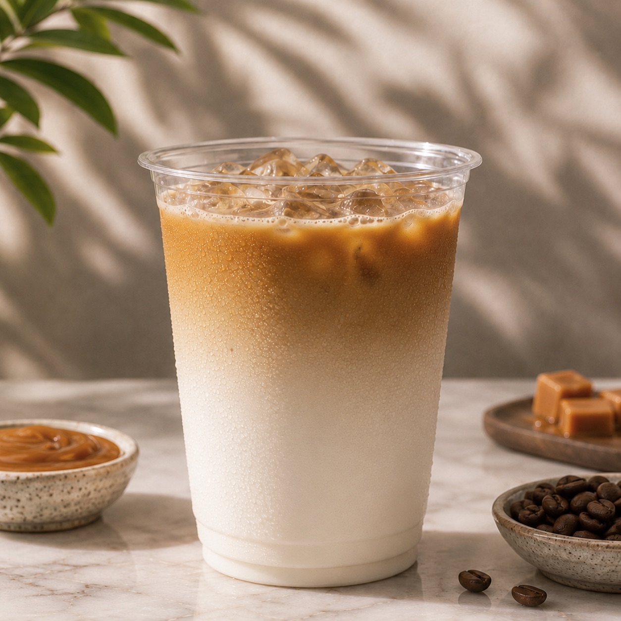Iced caramel latte